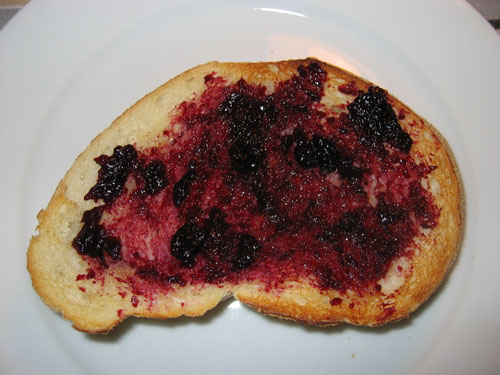 Blueberry Jam on Toast