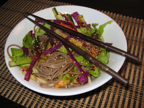 Bibim Guksu (Soba and Kimchi Salad)