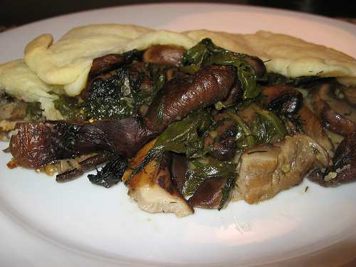 Mushroom and Spinach Galette