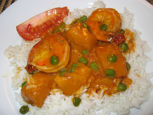 Red Curry with Shrimp and Kabochap