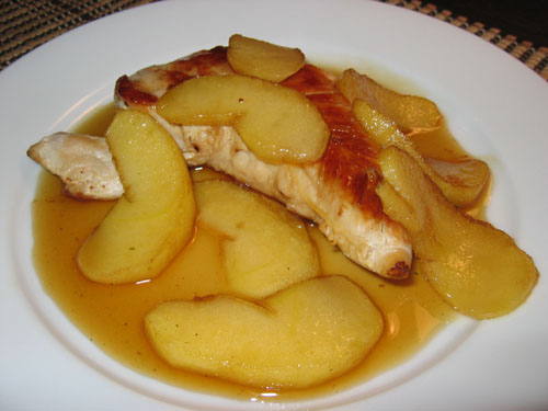 Pan Seared Turkey Breast with Apple and Maple Sauce