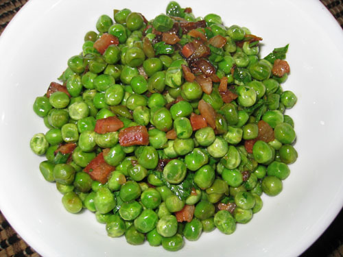 Peas with Pancetta and Shallots