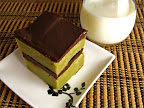 Green Tea White Chocolate Mascarpone Brownies with Chocolate Ganache