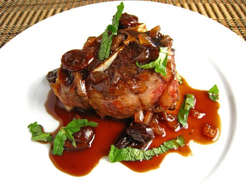 Lamb Chops in Cherry and Port Sauce