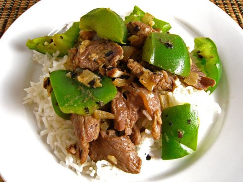Steak and Peppers in Black Bean Sauce