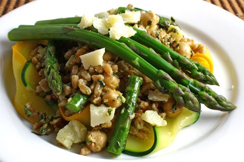 Asparagus and Zucchini Farro Salad