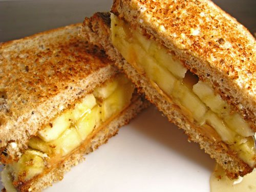 Peanut Butter, Banana and Honey Sandwiches
