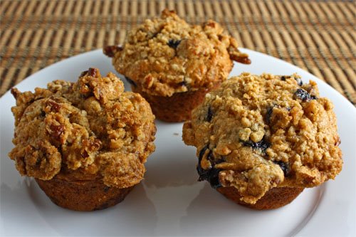 Blueberry Muffins with Pecan Streusel