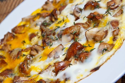 Mushroom and Thyme Omelette with Gorgonzola