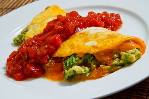 Guacamole Omelette with Salsa