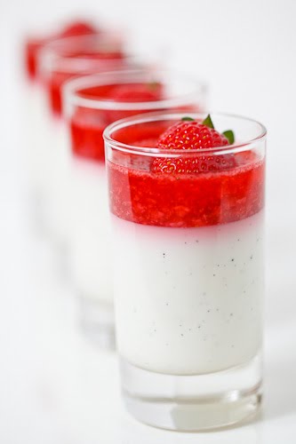 Yogurt Panna Cotta with Strawberry Jelly
