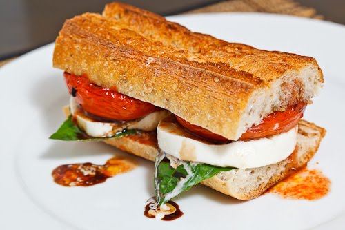 Balsamic Roasted Tomato Caprese Sandwich - Closet Cooking