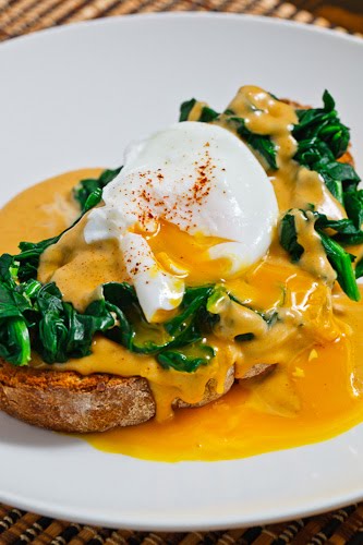 Buck Rarebit (Welsh Rarebit with Spinach and a Poached Egg)