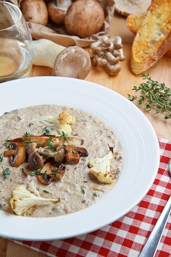 Creamy Mushroom and Roasted Cauliflower Soup