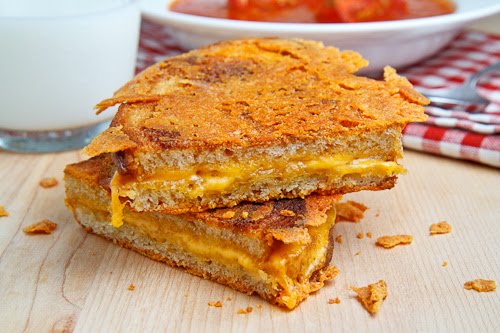 Cheese Covered Grilled Cheese Sandwich
