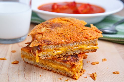 Cheese Covered Grilled Cheese Sandwich