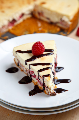 Raspberry and Dark Chocolate Cheesecake