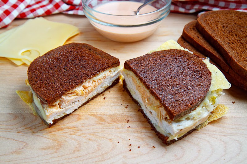 The Rachel Sandwich (aka Roast Turkey Reuben Sandwich) with Sauerkraut