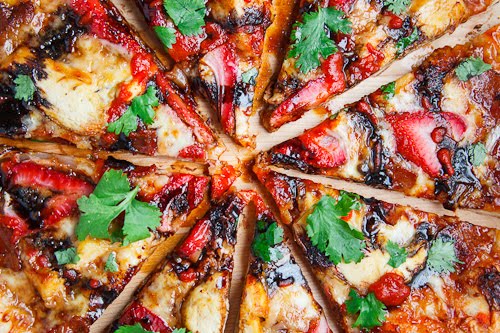 Strawberry Balsamic Pizza with Chicken, Sweet Onion and Smoked Bacon