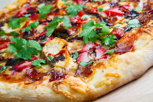 Strawberry Balsamic Pizza with Chicken, Sweet Onion and Smoked Bacon