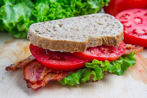 BLT (Bacon Lettuce and Tomato) Sandwich with Basil Mayo