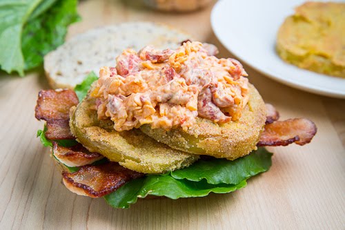 Fried Green Tomato BLT with Pimento Cheese