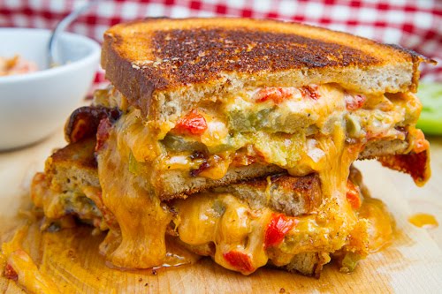 Bacon and Fried Green Tomato Pimento Grilled Cheese