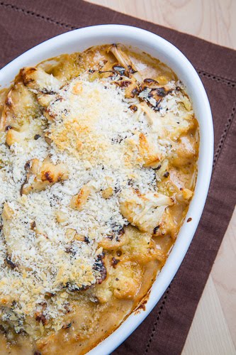 Roasted Cauliflower and Aged White Cheddar Gratin