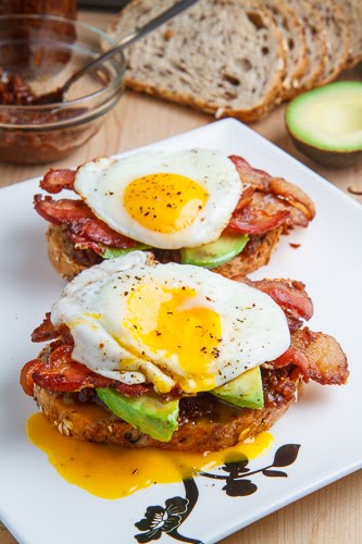 Bacon Jam Breakfast Sandwich with Fried Egg and Avocado