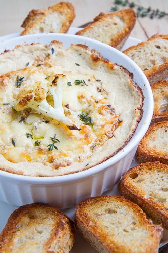 Roasted Cauliflower and Aged White Cheddar Dip