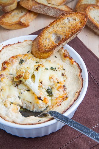 Roasted Cauliflower and Aged White Cheddar Dip