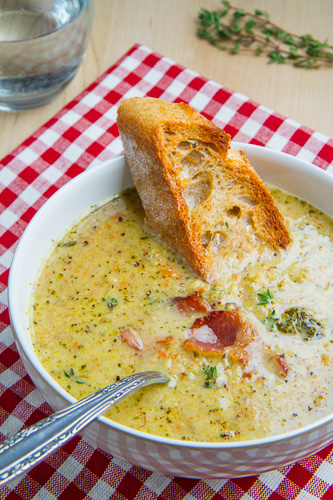 Roasted Broccoli and Cheddar Soup
