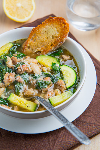 Spinach, White Bean and Turkey Sausage Soup