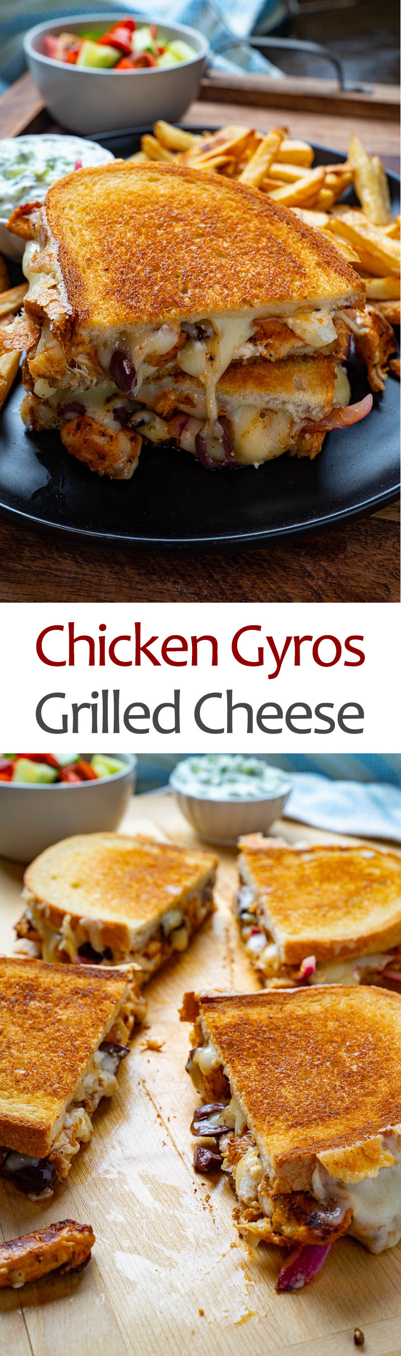 Chicken Gyros Grilled Cheese (aka The Gyro Melt)