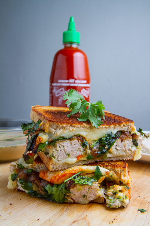 Thai Green Curry Turkey and Zucchini Meatloaf Grilled Cheese