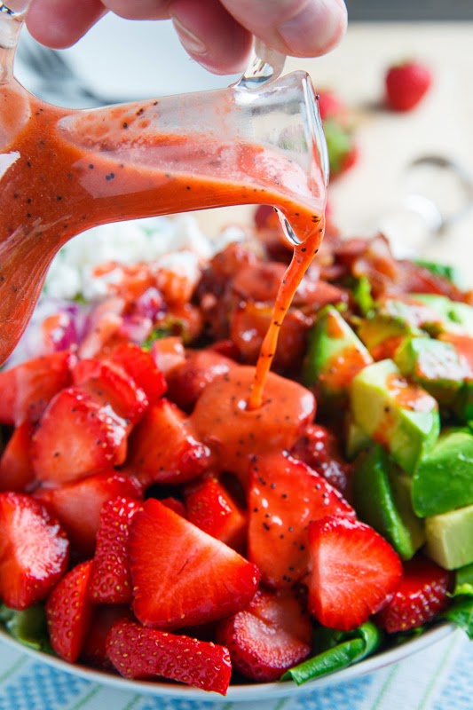 Strawberry and Avocado Salad with Strawberry Poppy Seed Vinaigrette