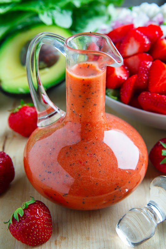 Strawberry Poppy Seed Vinaigrette | Delicious Homemade Salad Dressing Recipes | healthy salad dressing recipes yogurt