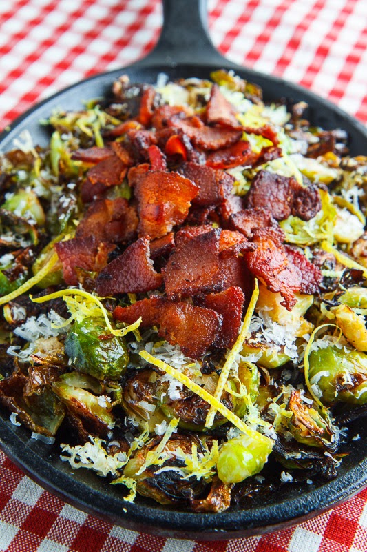 Parmesan Roasted Brussels Sprouts with Double Smoked Bacon