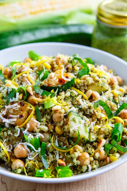 Pesto Zucchini and Corn Quinoa Salad