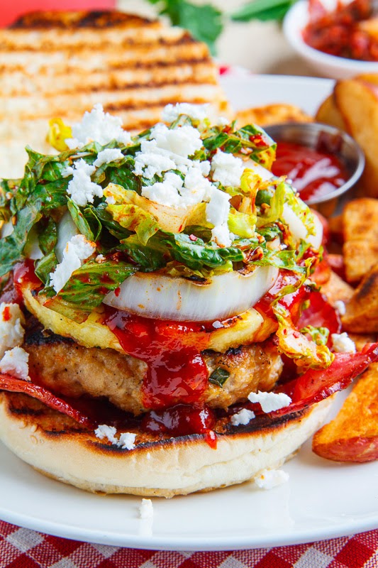 Korean BBQ Chicken Burgers with Grilled Pineapple and ...
