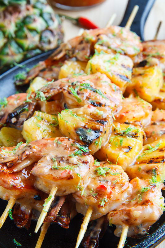 Grilled Coconut and Pineapple Sweet Chili Shrimp - Closet Cooking