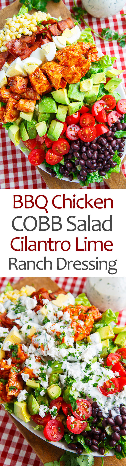 BBQ Chicken COBB Salad with Cilantro Lime Ranch Dressing