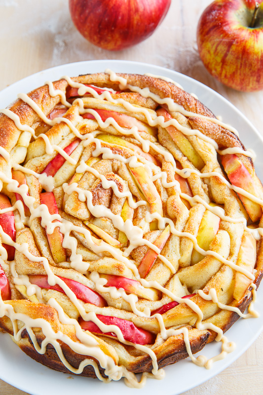 Apple Cinnamon Spiral Bread with Caramel Cream Cheese Frosting