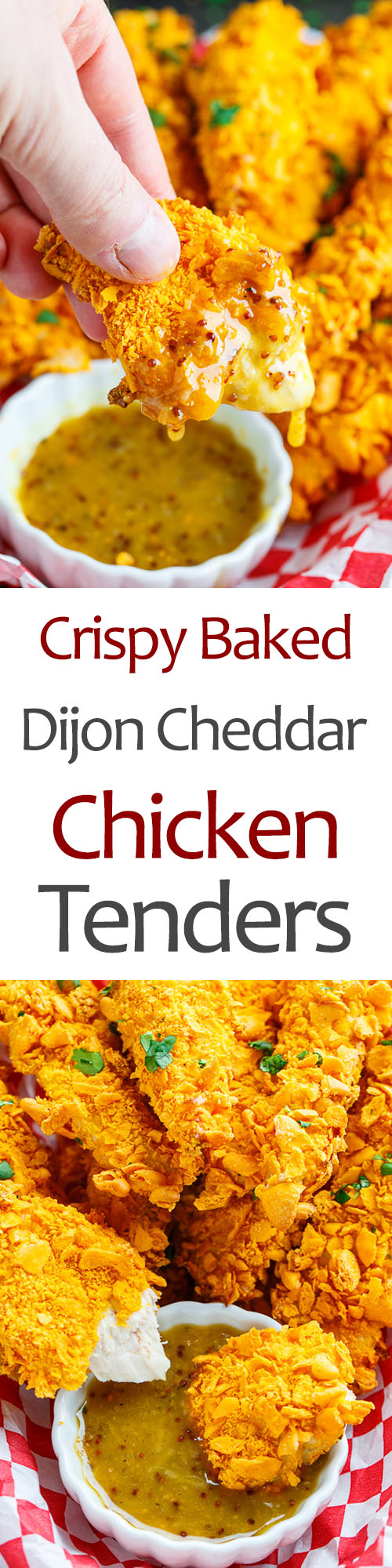 Crispy Baked Cheddar Dijon Chicken Tenders