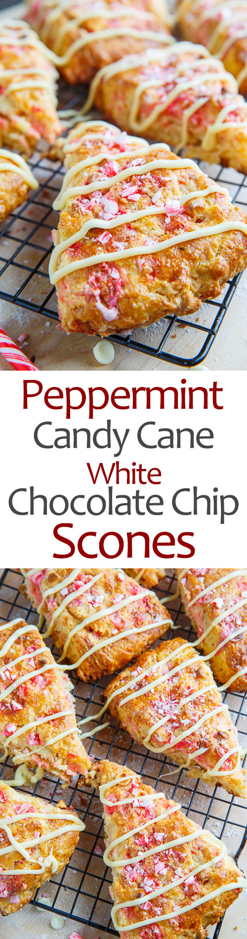 Peppermint Candy Cane and White Chocolate Chip Scones