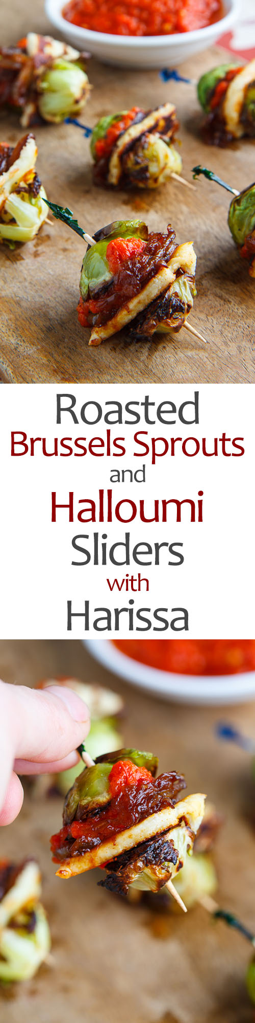 Roasted Brussels Sprouts and Halloumi Sliders with Harissa
