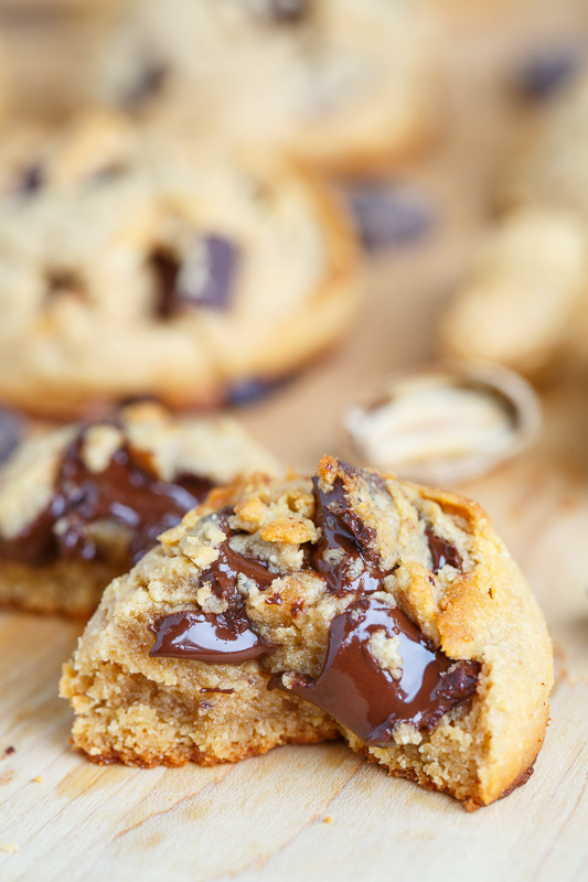 Thick and Chewy Chocolate Chunk Peanut Butter Cookies