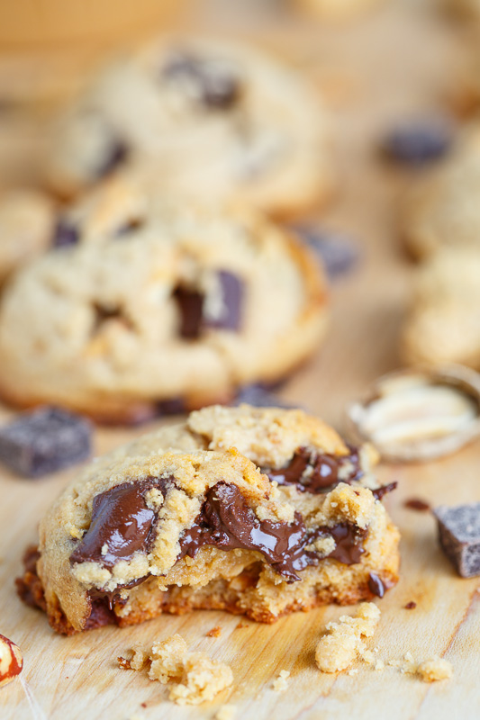 Thick and Chewy Chocolate Chunk Peanut Butter Cookies