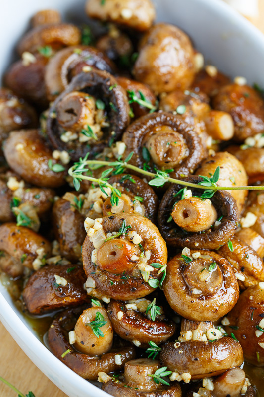 Roasted Mushrooms in a Browned Butter, Garlic and Thyme Sauce