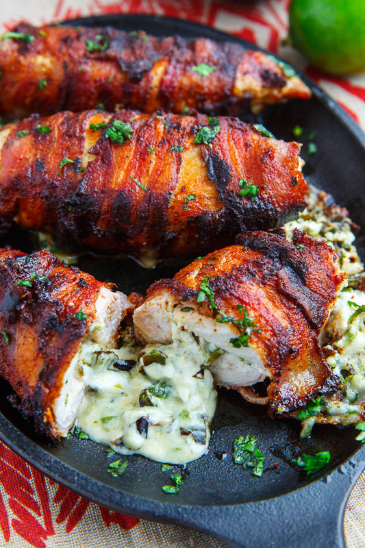 Bacon Wrapped Jalapeno Popper Stuffed Chicken - Closet Cooking
